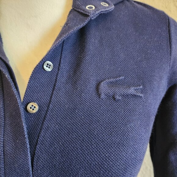 Lacoste ¾ Sleeve Polo Dress - Navy - Size 34 - Picture 2 of 5